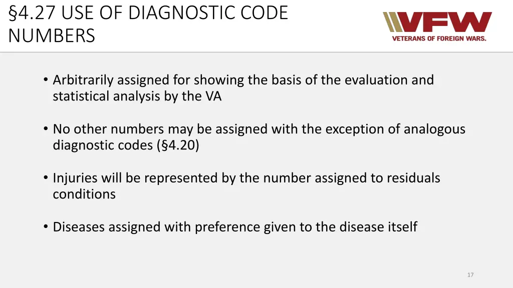 4 27 use of diagnostic code numbers