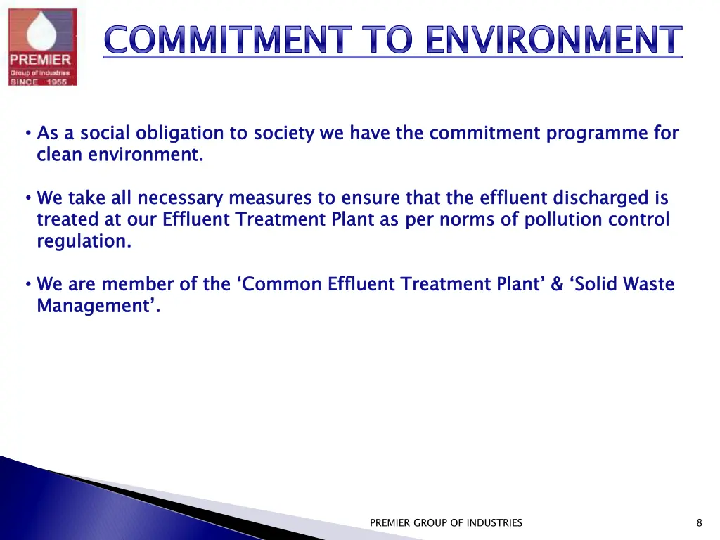 commitment to environment