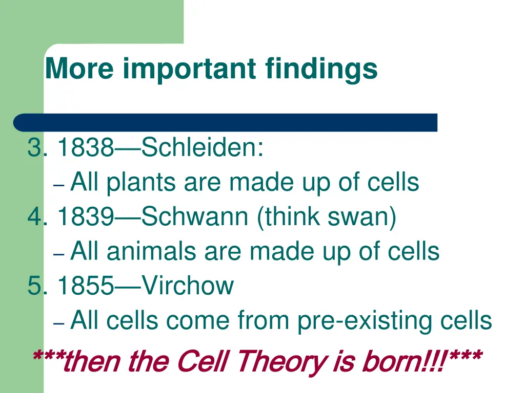 more important findings