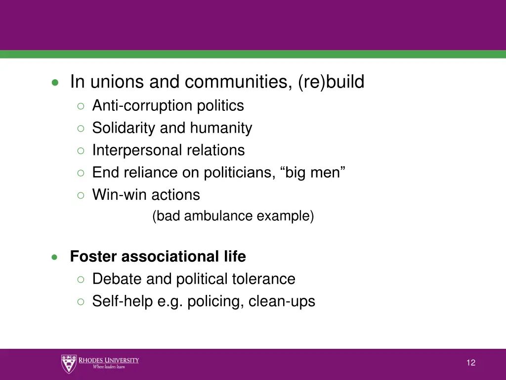 in unions and communities re build anti
