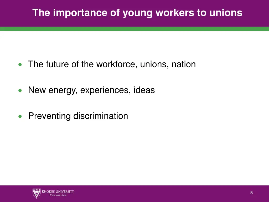 the importance of young workers to unions