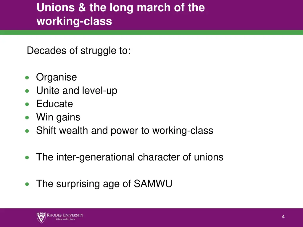 unions the long march of the working class