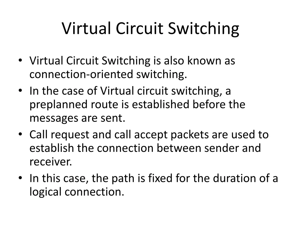 virtual circuit switching