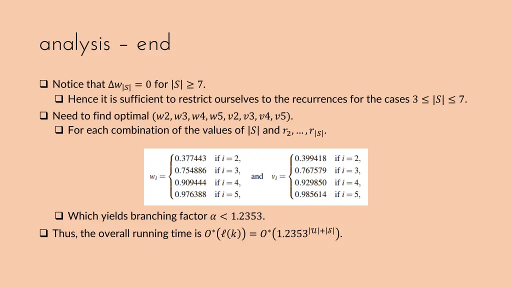 analysis end