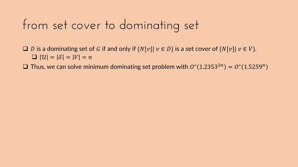 from set cover to dominating set 1