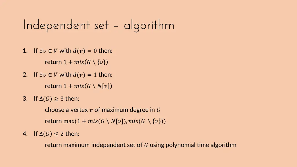 independent set algorithm