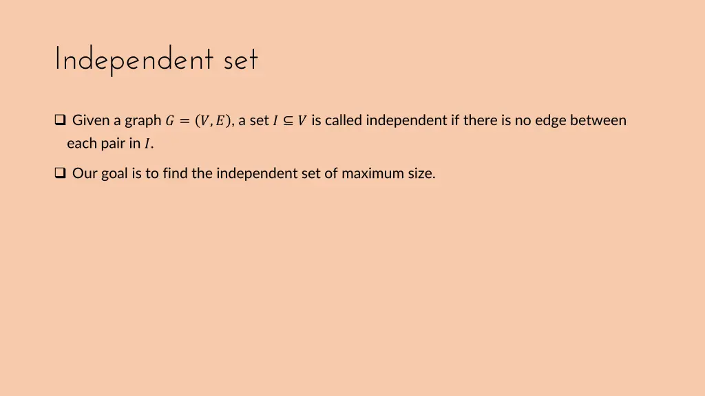 independent set