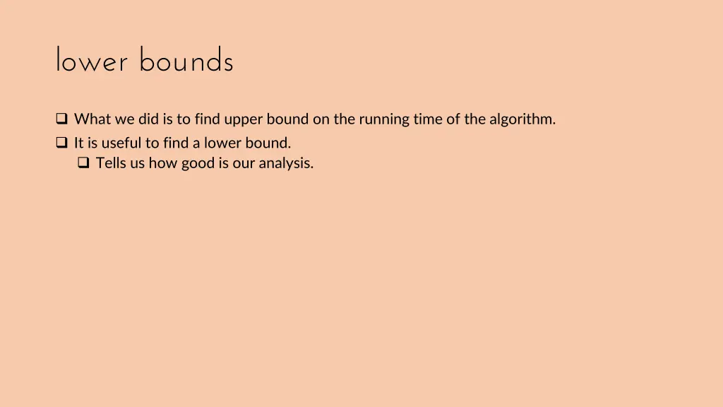 lower bounds 1