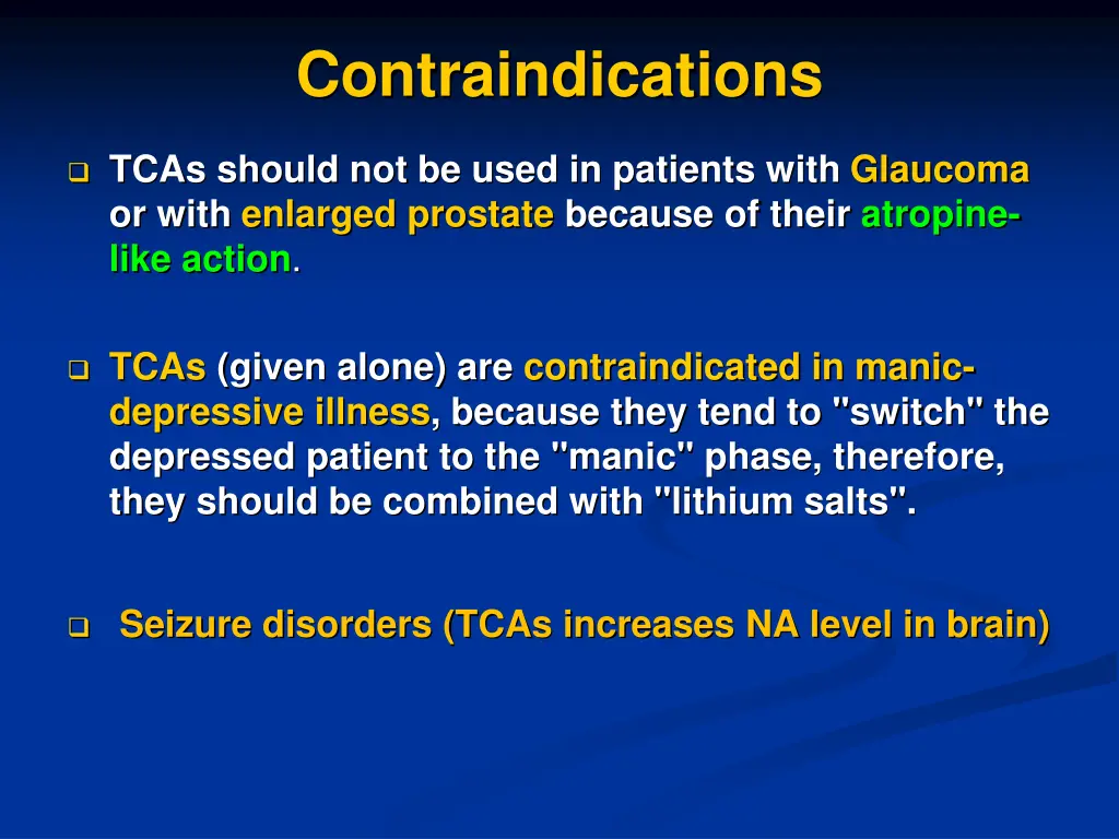 contraindications