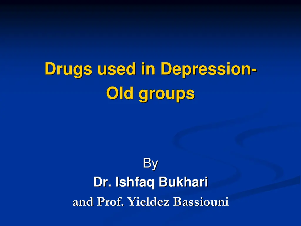 drugs used in depression old groups