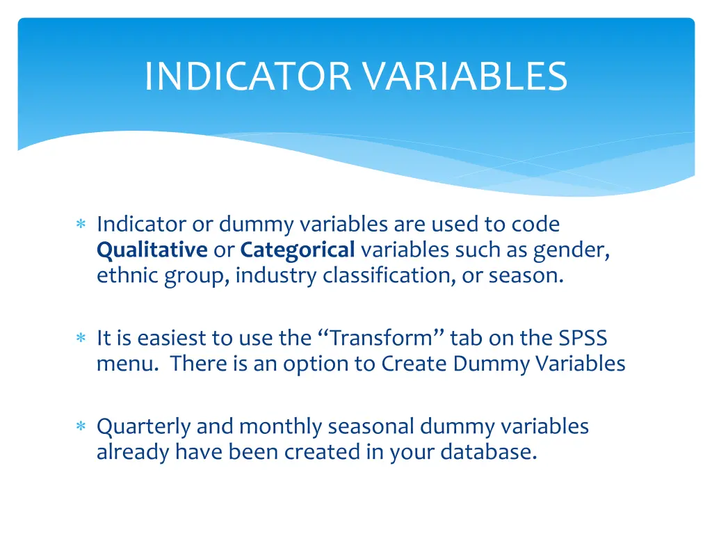 indicator variables