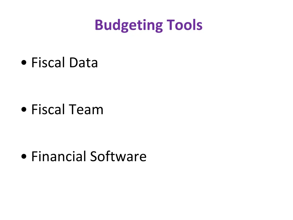 budgeting tools