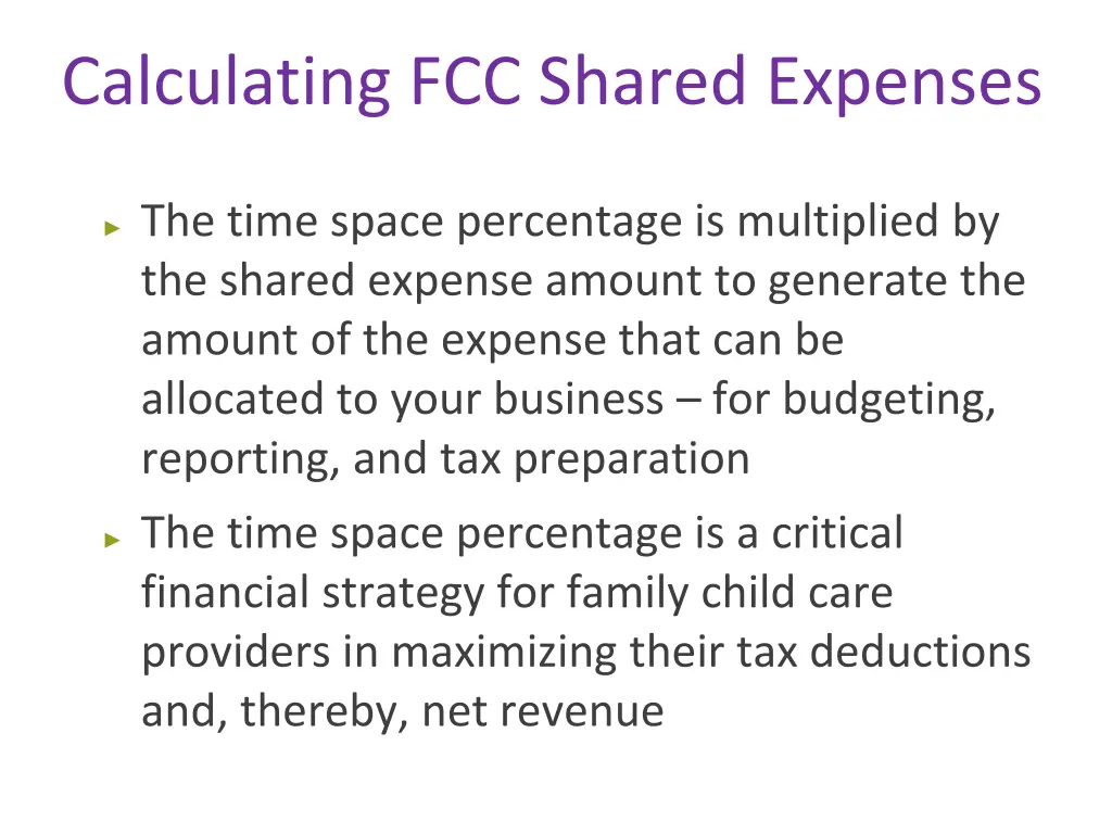 calculating fcc shared expenses
