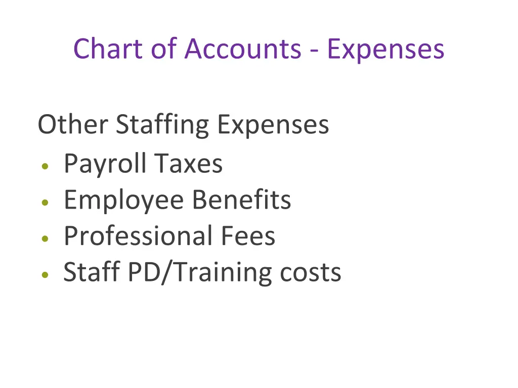 chart of accounts expenses 1