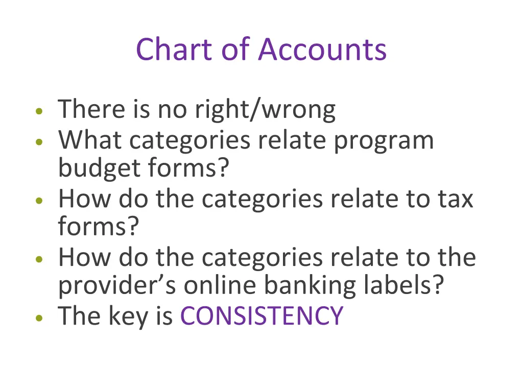 chart of accounts