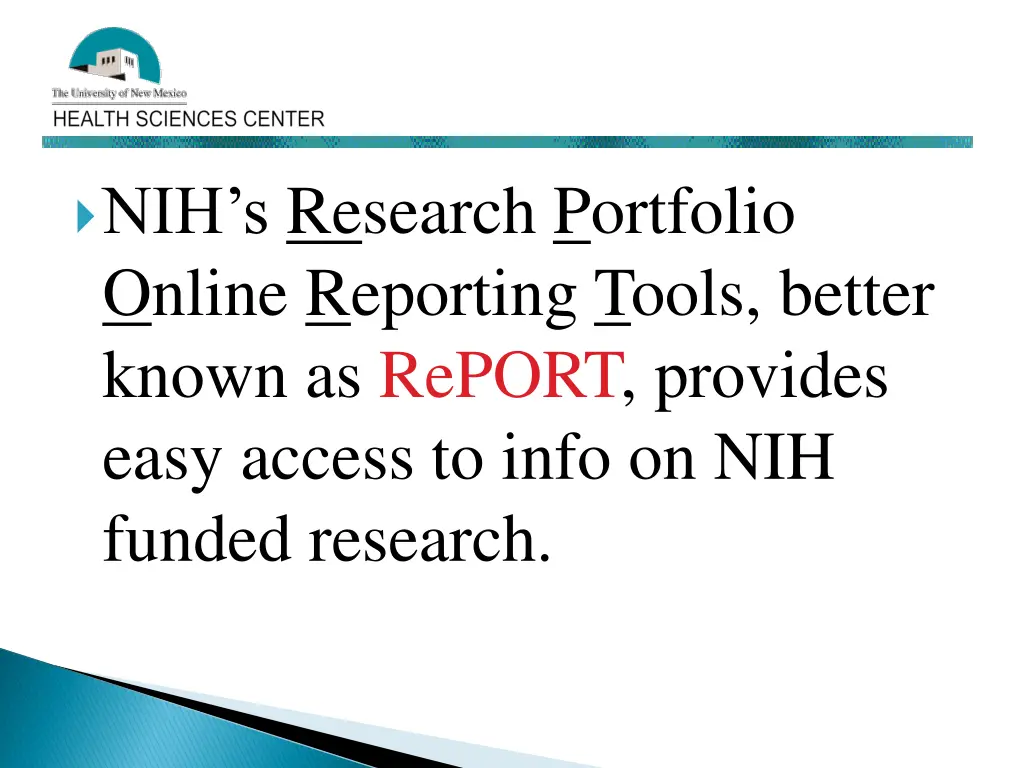nih s research portfolio online reporting tools