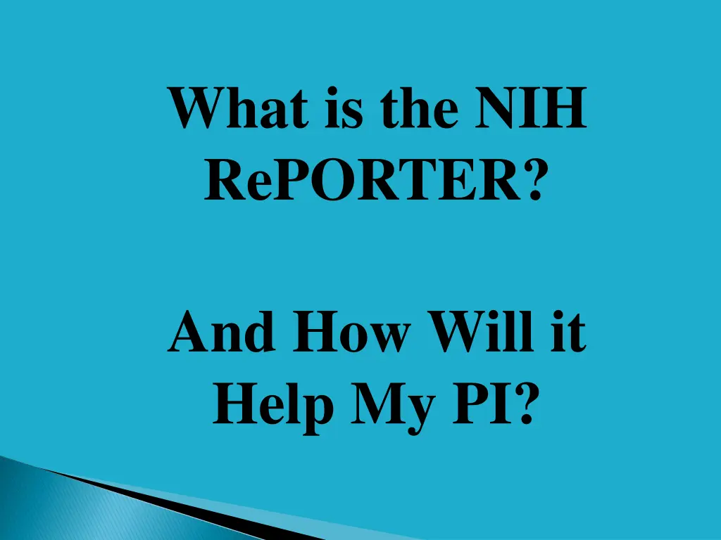 what is the nih reporter