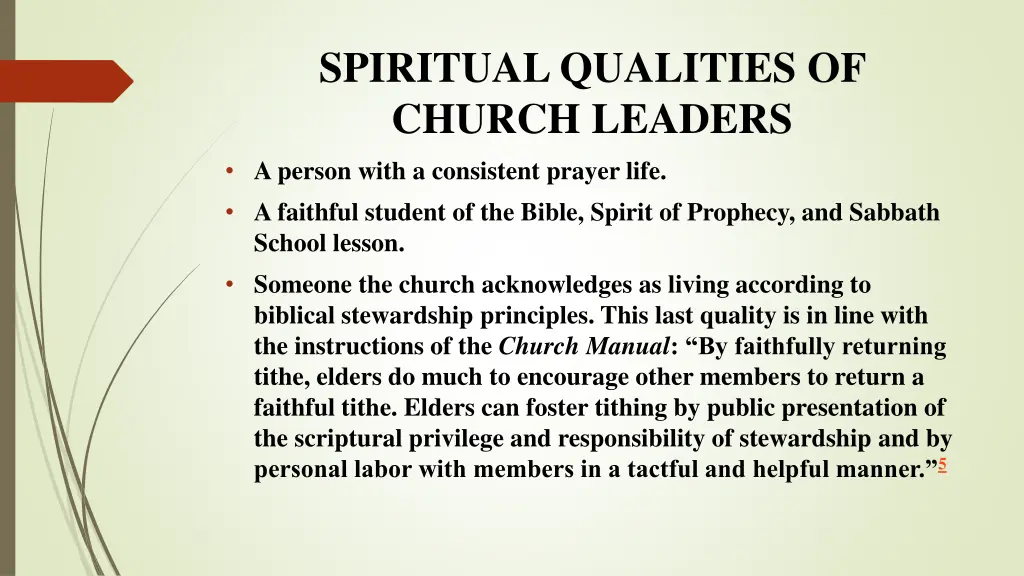 spiritual qualities of church leaders a person