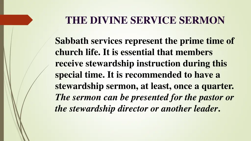 the divine service sermon