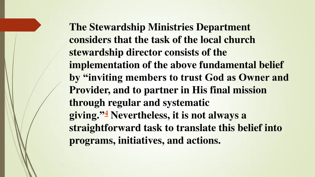 the stewardship ministries department considers