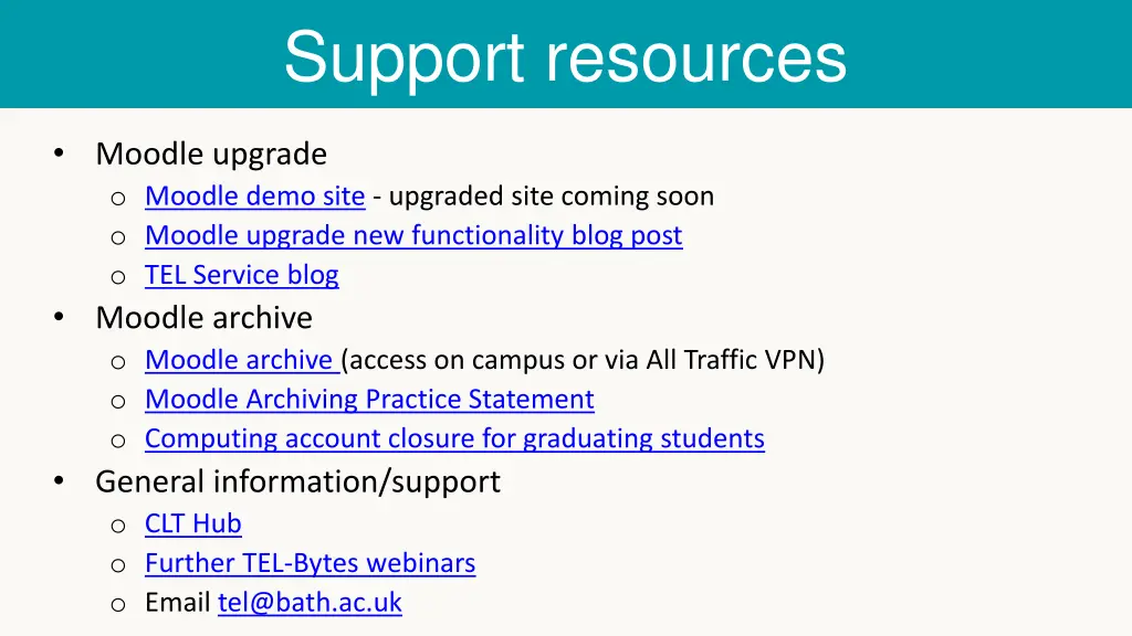 support resources