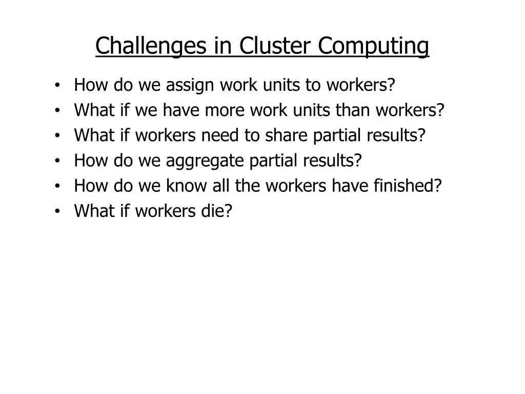 challenges in cluster computing 1