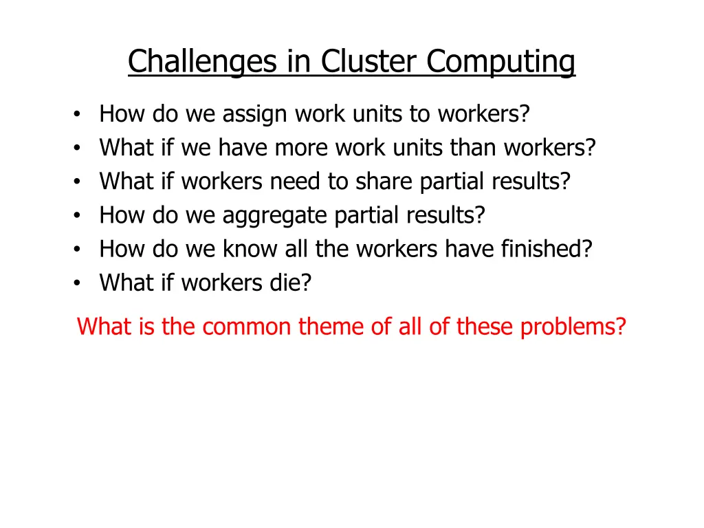 challenges in cluster computing 2