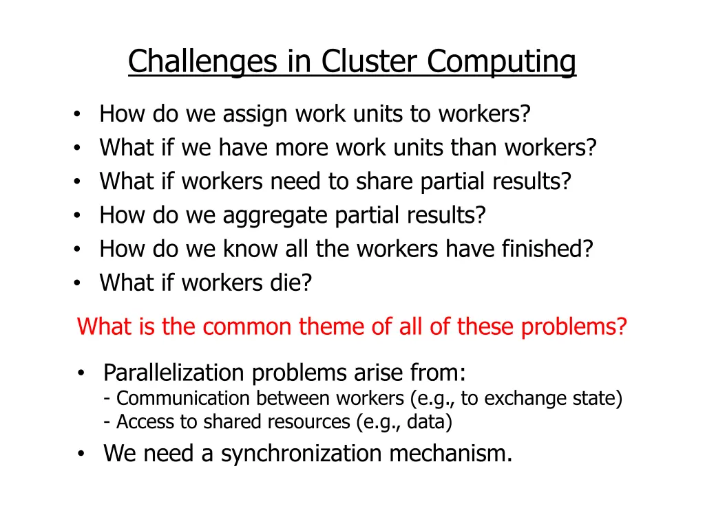 challenges in cluster computing 3