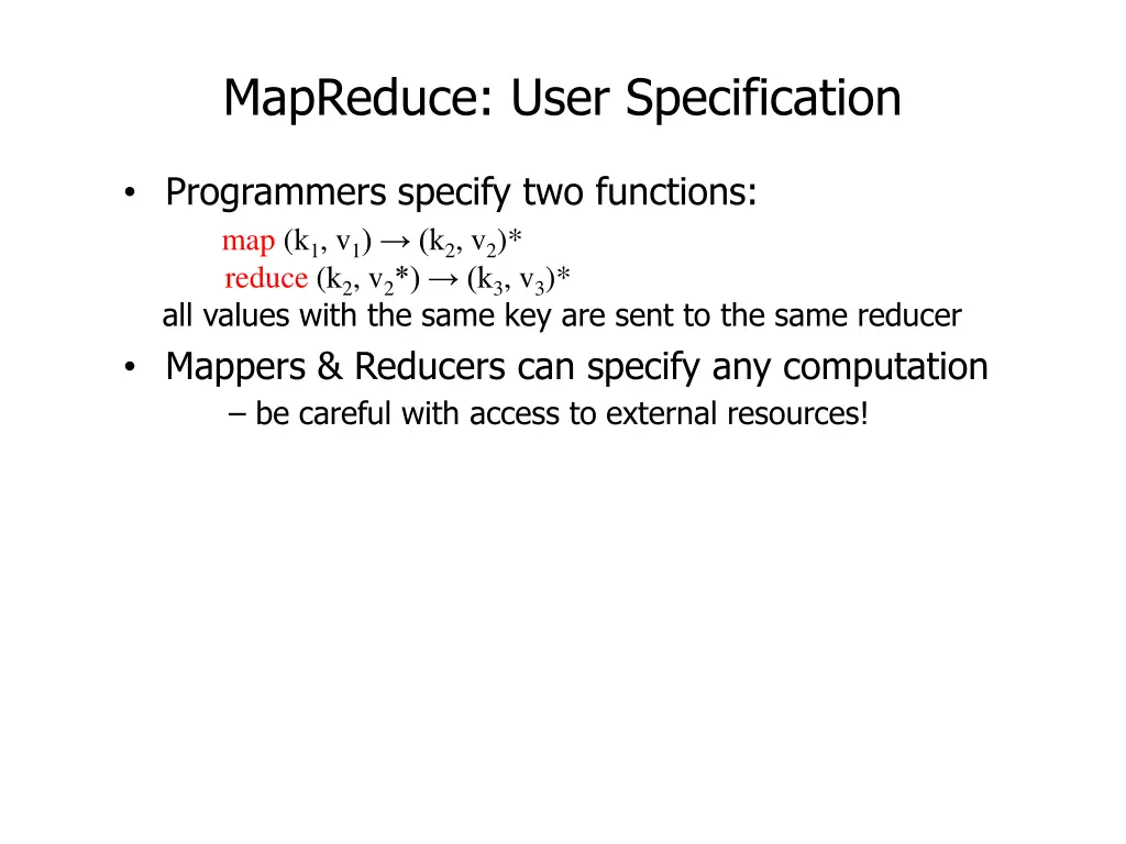 mapreduce user specification 1
