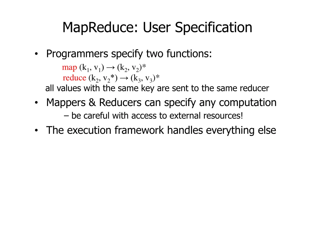 mapreduce user specification 2