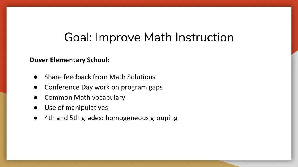 goal improve math instruction