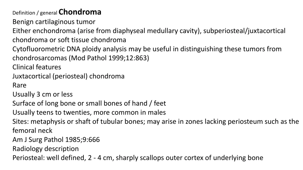 definition general chondroma benign cartilaginous