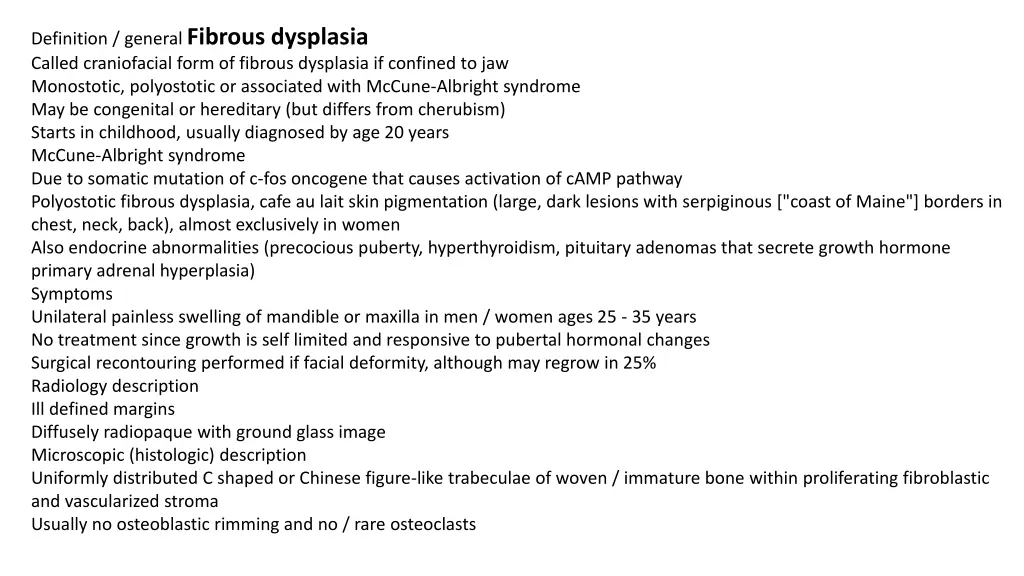 definition general fibrous dysplasia called
