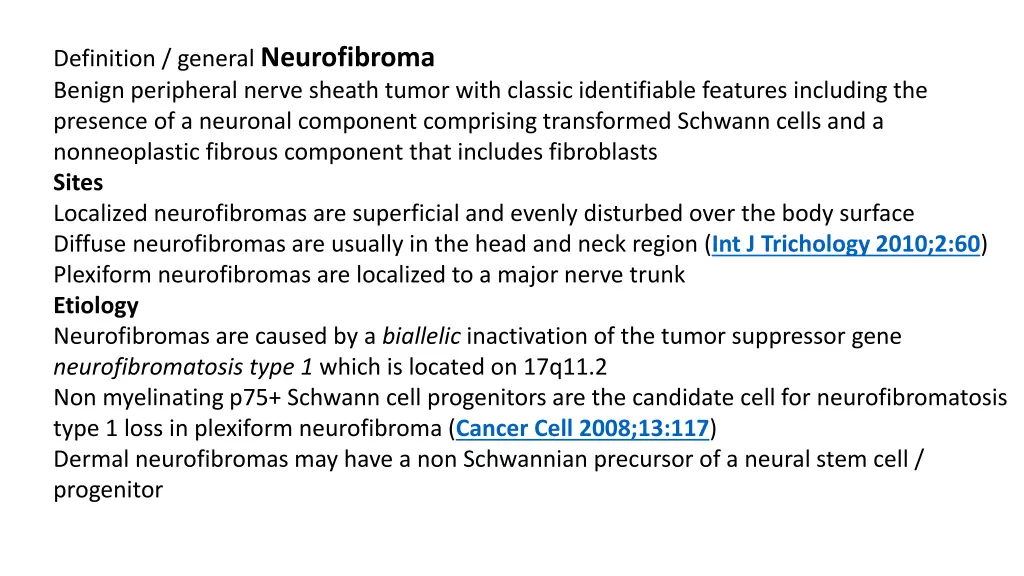 definition general neurofibroma benign peripheral
