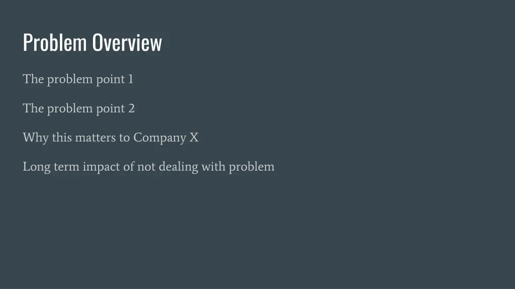 problem overview