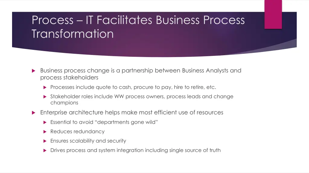 process it facilitates business process