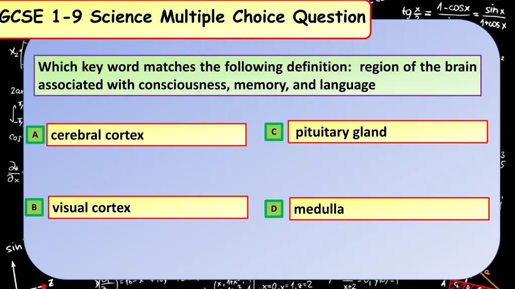 gcse 1 9 science multiple choice question