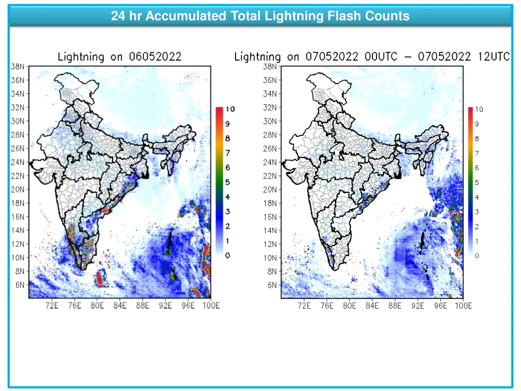 24 hr accumulated total lightning flash counts