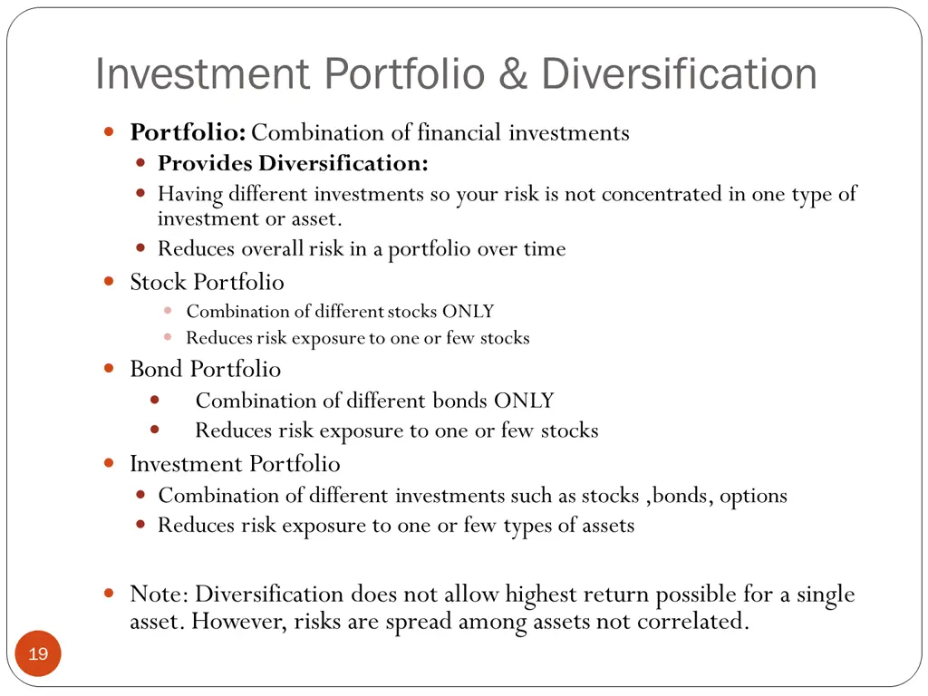 investment portfolio diversification