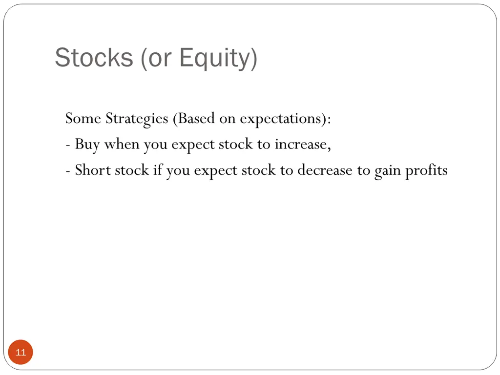 stocks or equity