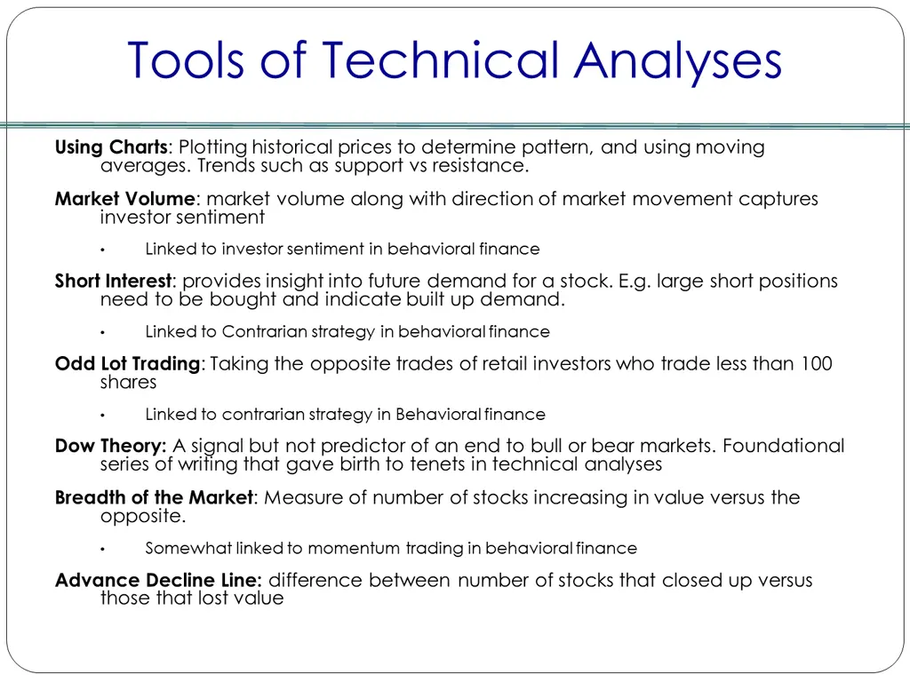 tools of technical analyses