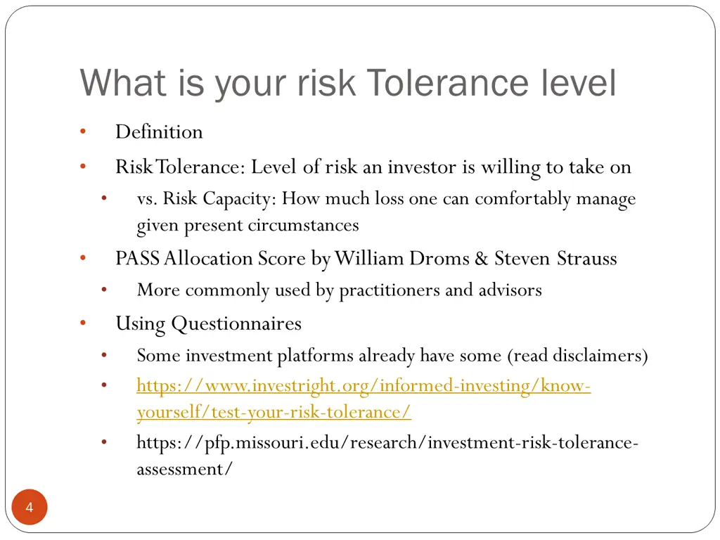what is your risk tolerance level