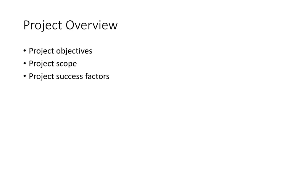 project overview