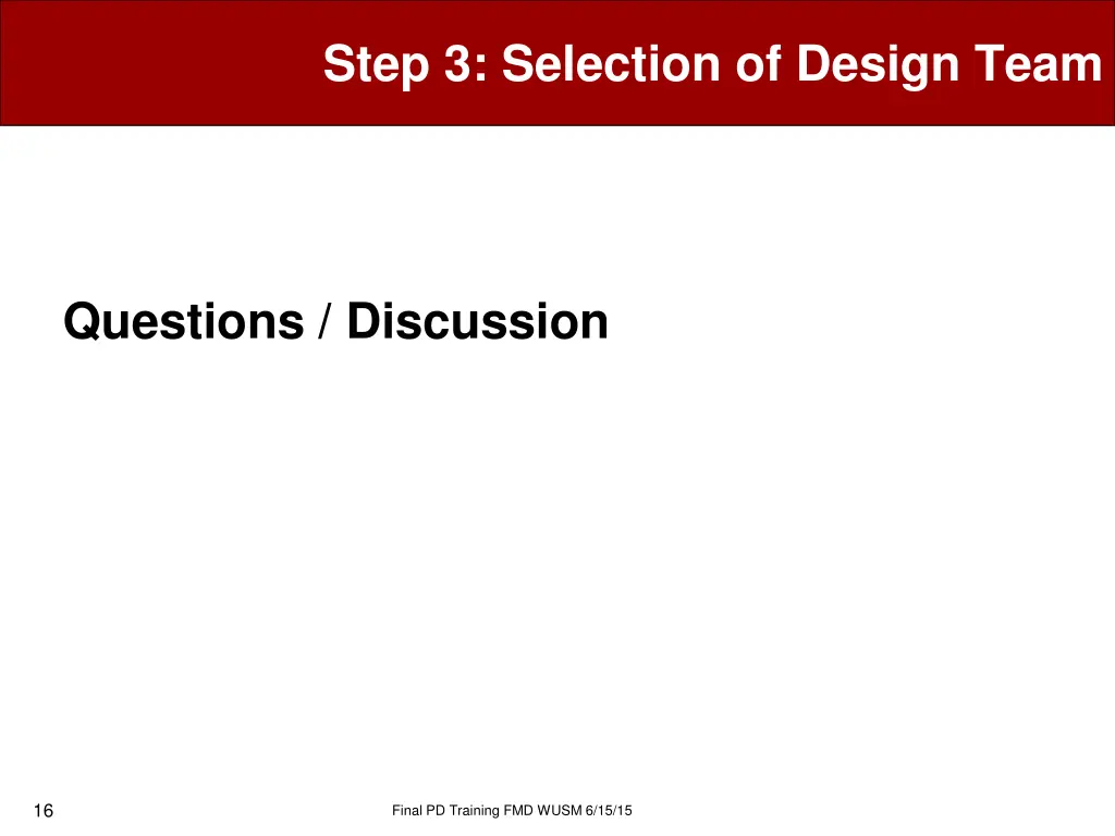 step 3 selection of design team 2