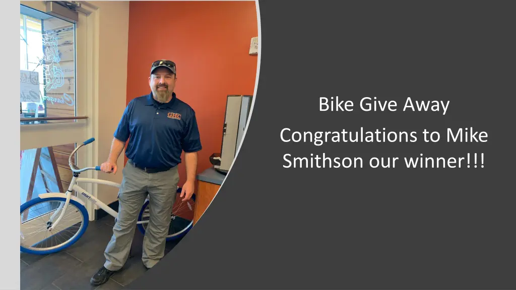 bike give away congratulations to mike smithson