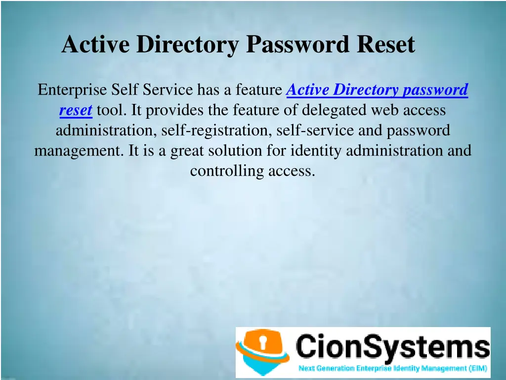 active directory password reset