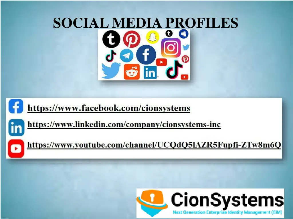 social media profiles