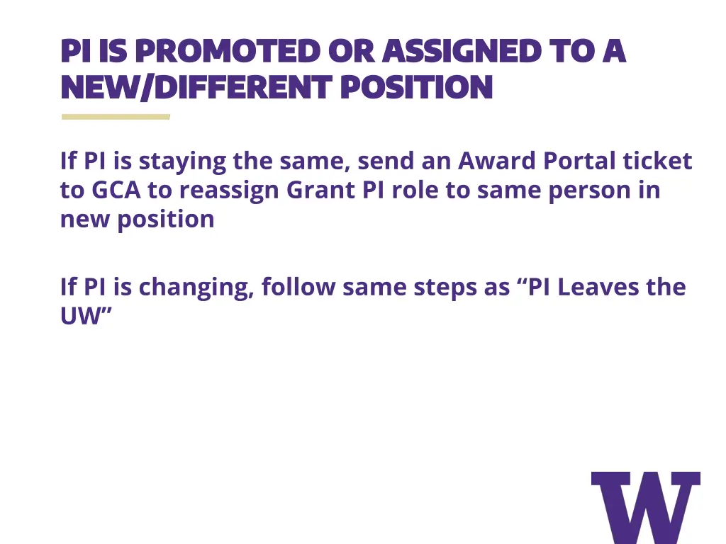 pi is promoted or assigned to a pi is promoted