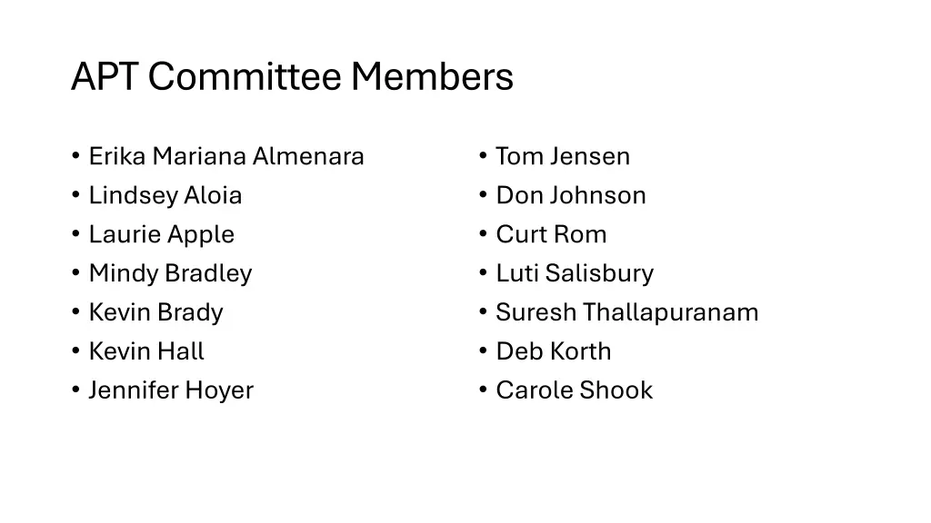 apt committee members
