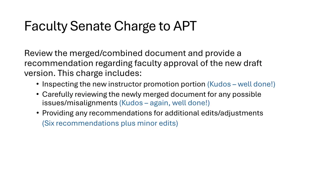 faculty senate charge to apt